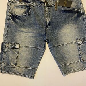 GS-115 Jean Shorts By Stretch - Color Silver - Size 50